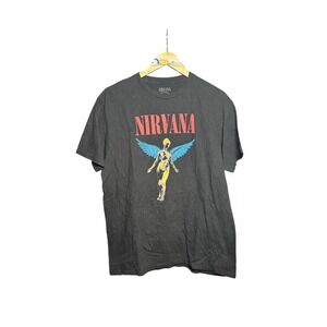 Nirvana Band T Shirt Black Short Sleeve Graphic Tee
